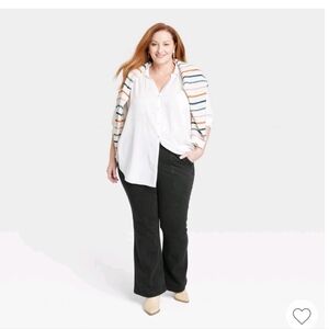 NWT Knox Rose- High Rise The Anywhere Flare Jeans Black Denium